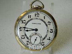 Vintage Hamilton 922 10ktgf 23jewel 44mm Pocket Watch Running -mpn911 Shp