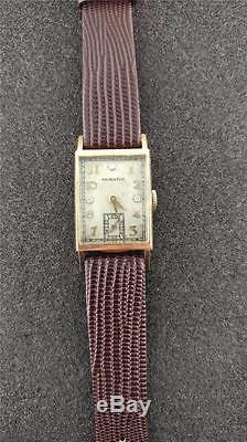 Vintage Hamilton 982 14k Solid Gold Diamond Dial Wristwatch