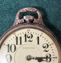 Vintage Hamilton 992 21 jewel Pocket Watch Double Roller 14K Gold Fill Fahys