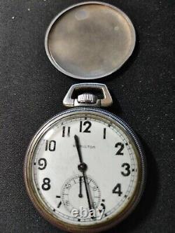 Vintage Hamilton Military 2974B. 16 Size, WWII Era-Pocket Watch. Clean