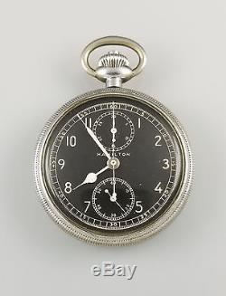 Vintage Hamilton Model 23 Military Chronograph Chronometer Pocket Watch