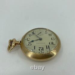 Vintage Hamilton Railroad Pocket Watch 17 Jewels Gold Plated Floral Early 1900's