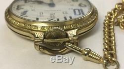 Vintage Hamilton Railroad Pocket Watch 992 10K Gold Filled 21 Jewell With Chain