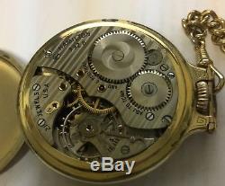 Vintage Hamilton Railroad Pocket Watch 992 10K Gold Filled 21 Jewell With Chain