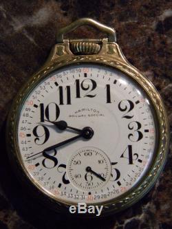 Vintage Hamilton Railway Special 950B Railroad Pocket Watch Original 10k GF Case