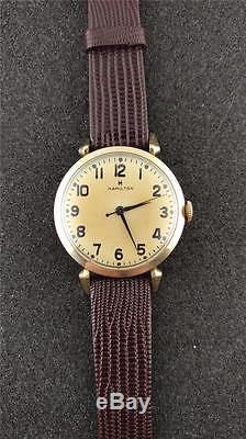 Vintage Hamilton Rodney Wrist Watch Military Dial Keeping Time