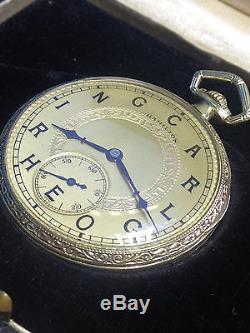 Vintage Hamilton USA 14k Gold Filled 17 Jewel Pocket Watch Mint Carl Goehring