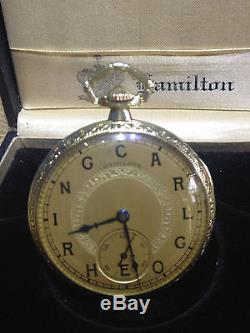 Vintage Hamilton USA 14k Gold Filled 17 Jewel Pocket Watch Mint Carl Goehring
