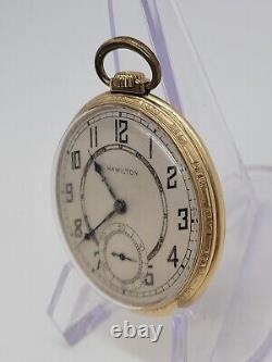 Vintage Hamilton Watch Co. Pocket Watch 10k Gold Filled, 17jewels, Adjusted