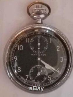 Vintage Hamilton model 23 chronograph military stop watch pocket watch