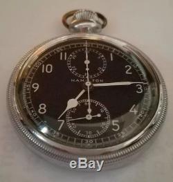 Vintage Hamilton model 23 chronograph military stop watch pocket watch