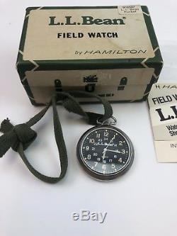 Vintage LL Bean Hamilton Men's Field Watch Military Style Pocket Watch