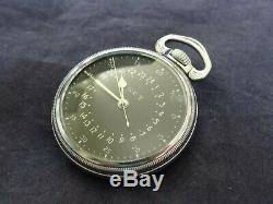 Vintage WW2 1944 Hamilton G. C. T. 4992B 22 Jewels 6 Pos. Military Pocket Watch
