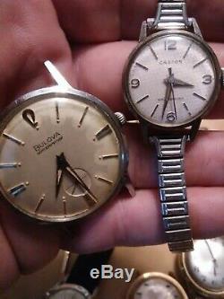 Vintage windup Watch Lot Hamilton Bulova hampden pocket watch Seiko 25j gruen+++