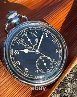 Vntg Military Issued HAMILTON Chronograph Navigation Pocket Watch Model 23 Runs
