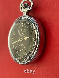 Vntg Military Issued HAMILTON Chronograph Navigation Pocket Watch Model 23 Runs