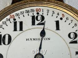 Vtg 1926 Hamilton Pocket Watch 992 Railroad Lever Set 21J 10K GF 2384825 Works