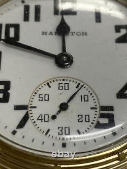 Vtg 1943 Hamilton Railway Special 992B Railroad Pocket Watch 21J 10k Gold Filled