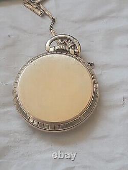 Vtg Double Roller Hamilton 21 Jewel Pocket Watch & Chain 4 Repair Model 992 Bb1