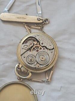 Vtg Double Roller Hamilton 21 Jewel Pocket Watch & Chain 4 Repair Model 992 Bb1