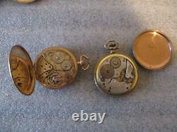 Vtg Pocket Watch Lot-12 Elgin Hamilton Junghens Zenith-parts/repair-running-read
