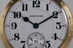 WOW 1912 Hamilton 950 16S 23J Railroad Pocket Watch Salesman Like Display Back