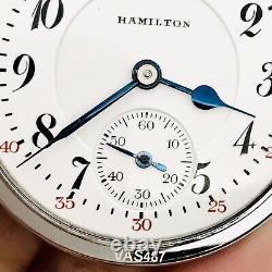 WOW 1930 Hamilton 992 16S 21J Display BOC Bar Over Crown Railroad Pocket Watch