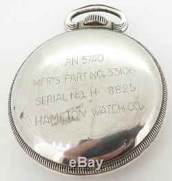 WWII 1942 Hamilton GCT 22j 4992B Military Army Navigation Pocket. 800 Watch