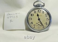WWII Era 1942 Hamilton Pocket Watch Grade 4992B SN 4C75132 Running