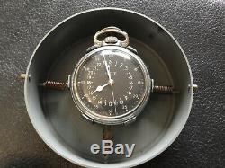 WWII Hamilton GCT 24 Hour US Army Air Corps Navigation Pocket Watch with A-9 Case