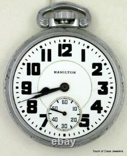 WWII Military Hamilton 4992B 22 Jewel Pocket Watch with Gov't Contract info