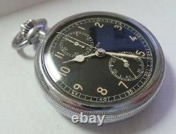 WWII Vintage Hamilton Model 23 Military Chronograph Pocket Watch 19 Jewels 16S