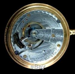 Waltham Vanguard 18s 17J Fancy Dial M# 1883 Rose Gold Filled Case Near Mint