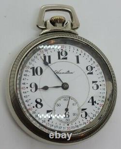 Working 1921 HAMILTON 992 Montgomery Dial RR Railroad Grade 21J Pocket Watch 16s