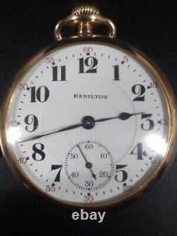 Working Antique 1923 Hamilton 978 Pocket Watch with GF Case