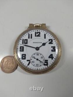 Wow! Working Vintage 1938 Hamilton 992E Top Railroad Grade Pocket Watch