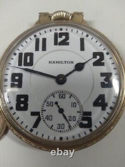 Wow! Working Vintage 1938 Hamilton 992E Top Railroad Grade Pocket Watch