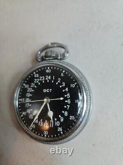 Ww2 Hamilton 4992B Military AN 5740 navigation pocket Watch GCT 22 Jewels 32C8