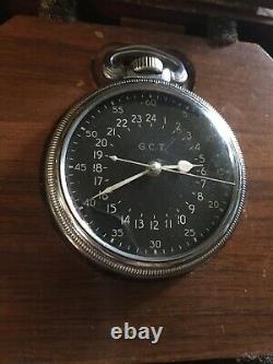 Wwii Hamilton Gct 4992b Pocket Watch Aircraft Navigation Wood Watch Box Us Navy