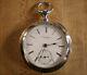 Xtra Large 1878 18s Rockford Solid Silver Key Wind Pocket Watch Runs Gd