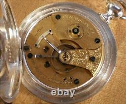 Xtra Large 1878 18s Rockford Solid Silver Key Wind Pocket Watch Runs Gd